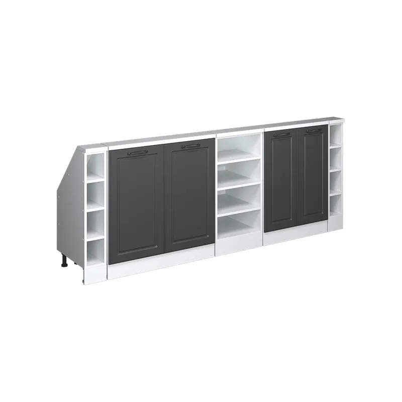 Dulap de bucătărie pentru acoperișuri înclinate R-Line Casă de țară antracit 210 cm Set de 5 Vicco Livrare expres