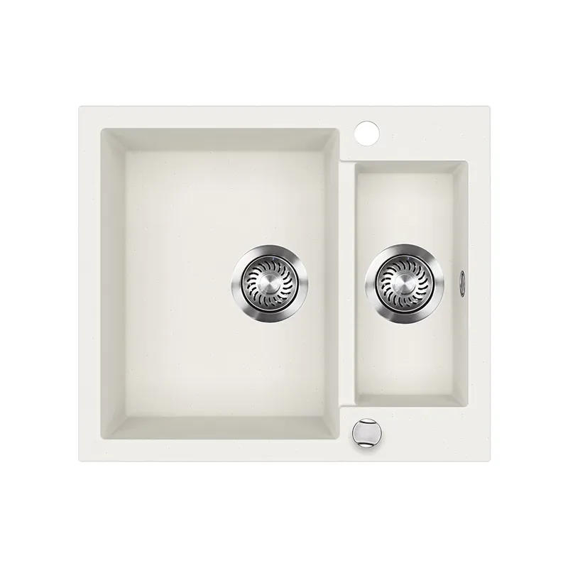 Plată securizată Chiuveta de bucatarie Prag Alb 58 x 50 cm cu 2 chiuvete Bergstrom