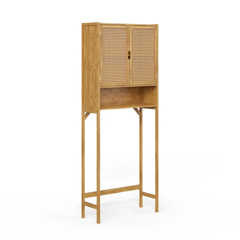 Calitate înaltă Dulap pentru mașină de spălat Liora bambus 66x168 cm cu rafturi Vicco