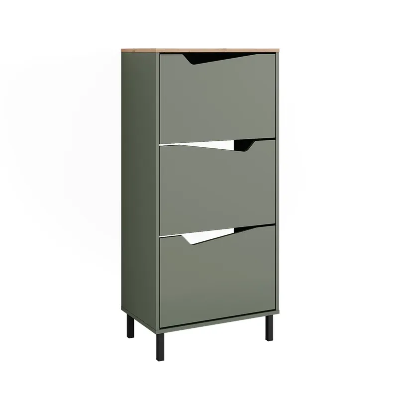 Basculator de pantofi Marelle Verde/Artisan 60x129.5 cm cu 3 compartimente Vicco Ultima șansă