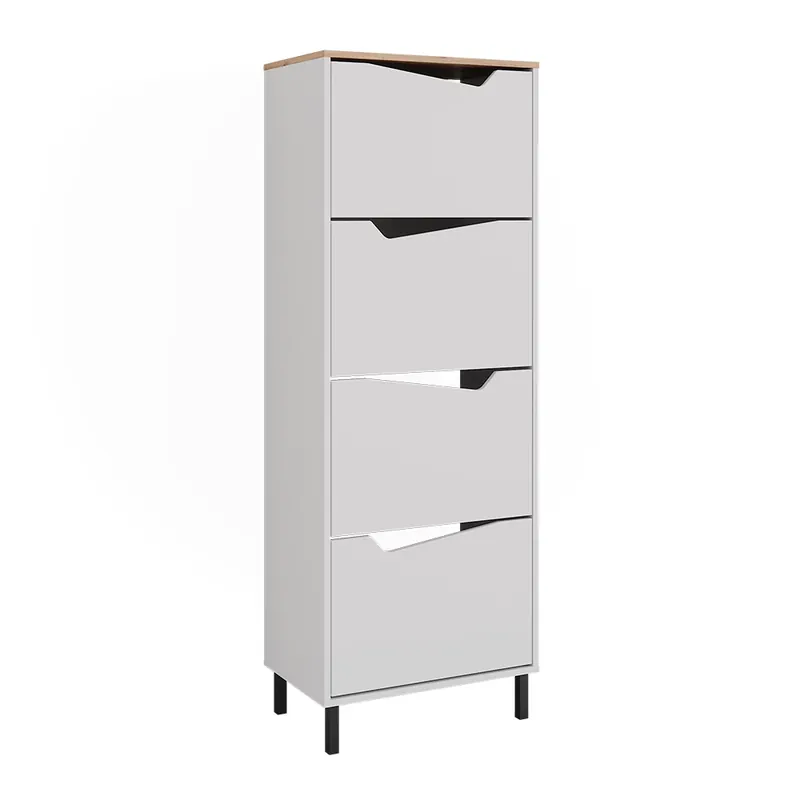 Basculator de pantofi Marelle Alb/Artisan 60x167.4 cm cu 4 compartimente Vicco Ofertă exclusivă