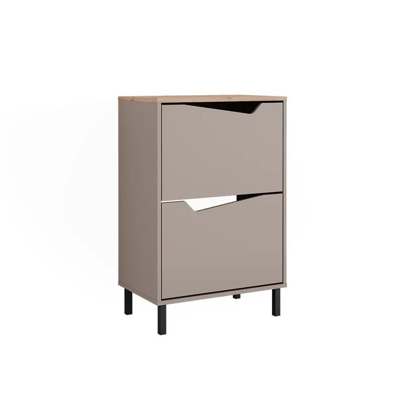 Basculator de pantofi Marelle Greige/Artisan Stejar 60x91.6 cm cu 2 compartimente Vicco Nu rata