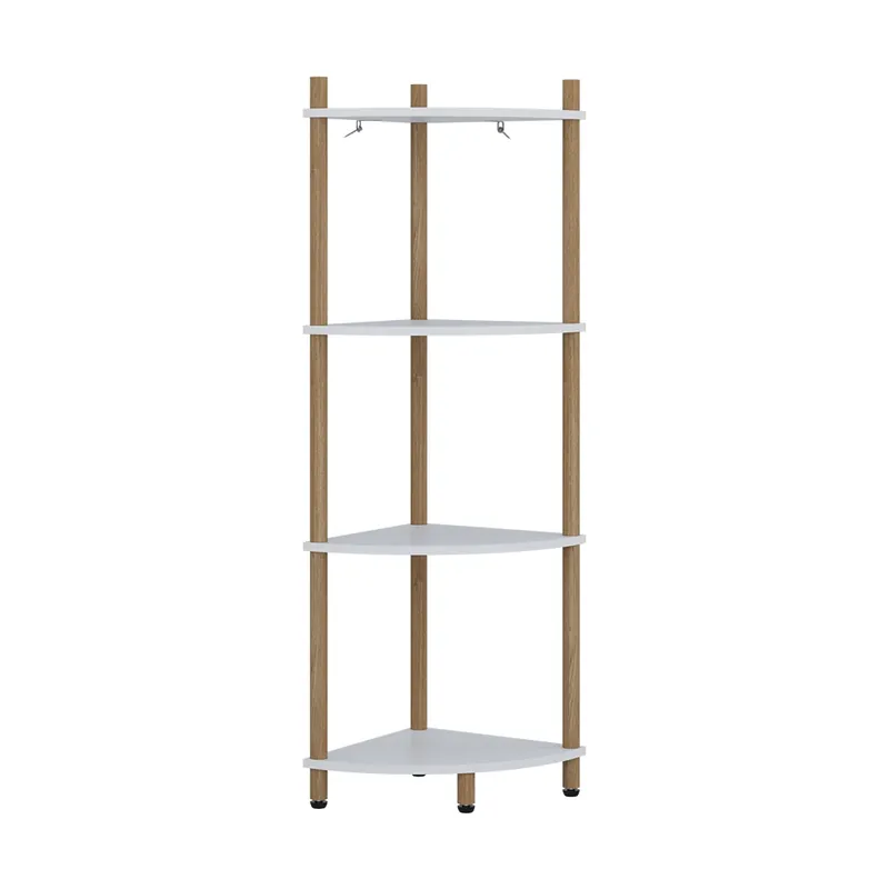 Livrare rapidă Raft de colț Bivio Alb/pine 29x102.5 cm cu 4 compartimente de depozitare Vicco