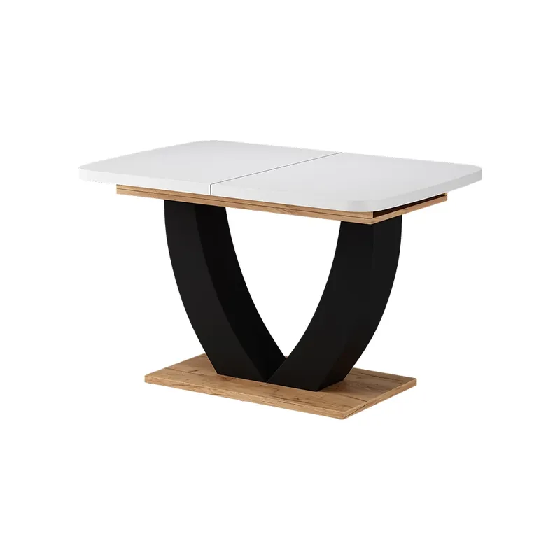 Disponibil imediat Masa de sufragerie Fenaro Stejar alb/golden 120 x 80 cm Extensibil Vicco