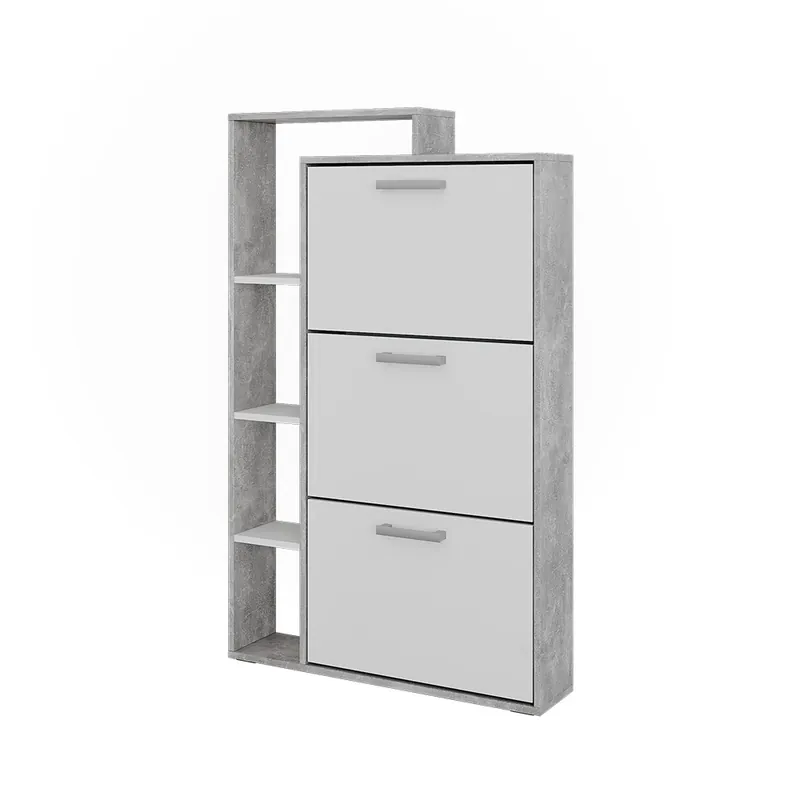 Basculator de pantofi Orlando Alb/concret 80x128.3 cm cu 3 compartimente cu balamale Vicco Retur gratuit