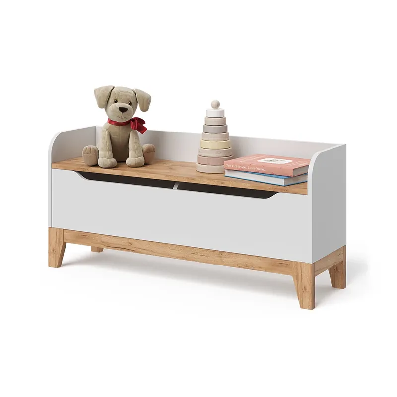 Cufăr de jucării Malia Alb/Artisan 107.2x50 cm cu scaun Vitalispa Reducere extra