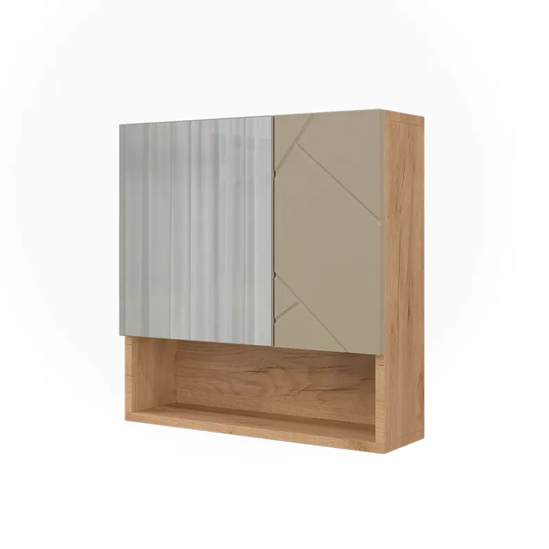 Cumpără online Dulap cu oglindă de baie Irma Stejar Goldkraft 54x55 cm Vicco