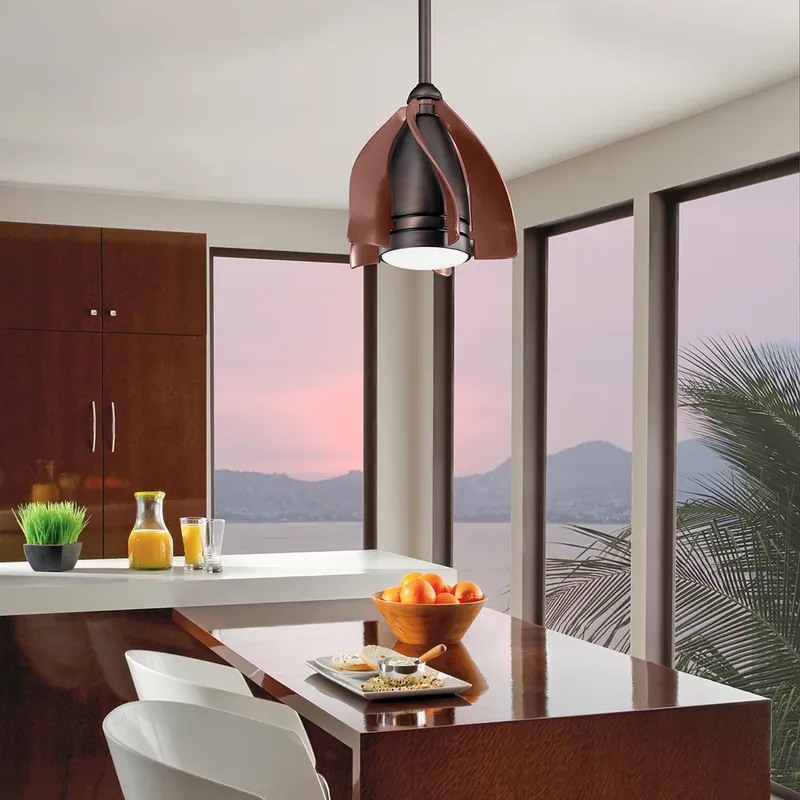 Ventilator de tavan Terna Bronz uleiat, IP20 LED 3000K 38cm Retur gratuit