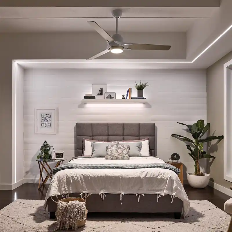Ventilator de tavan cu iluminare Zeus Nichel periat, IP20 LED 3000K 152cm Cumpărături sigure
