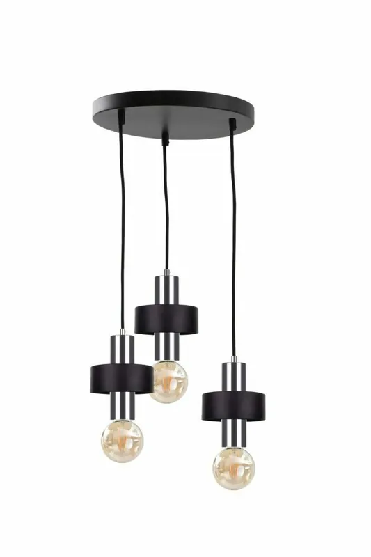Nu rata Lampa suspendata 3xE27 UNICA NEGRU / ARGINTIU