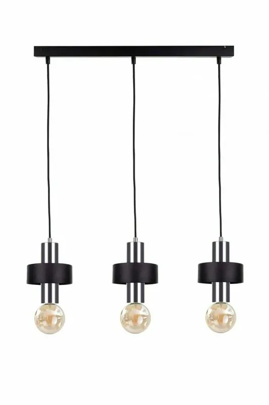 Discount Lampa suspendata 3xE27 UNICA NEGRU / ARGINTIU