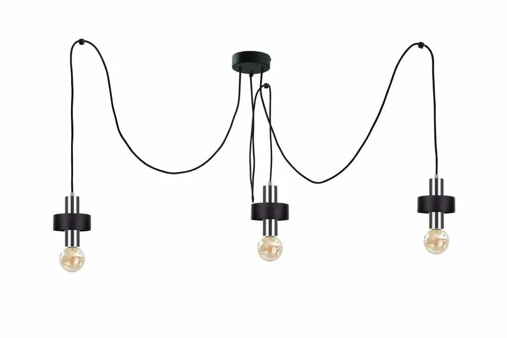 Lampa suspendata 3xE27 UNICA NEGRU / ARGINTIU Plată securizată