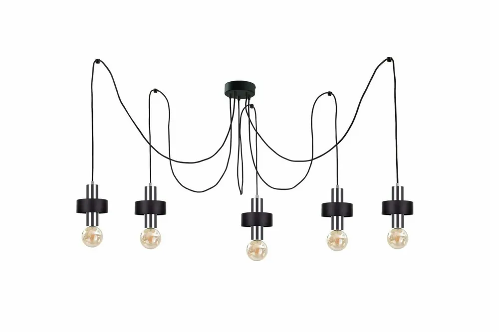 Cel mai bun preț Lampa suspendata 5xE27 UNICA NEGRU / ARGINTIU
