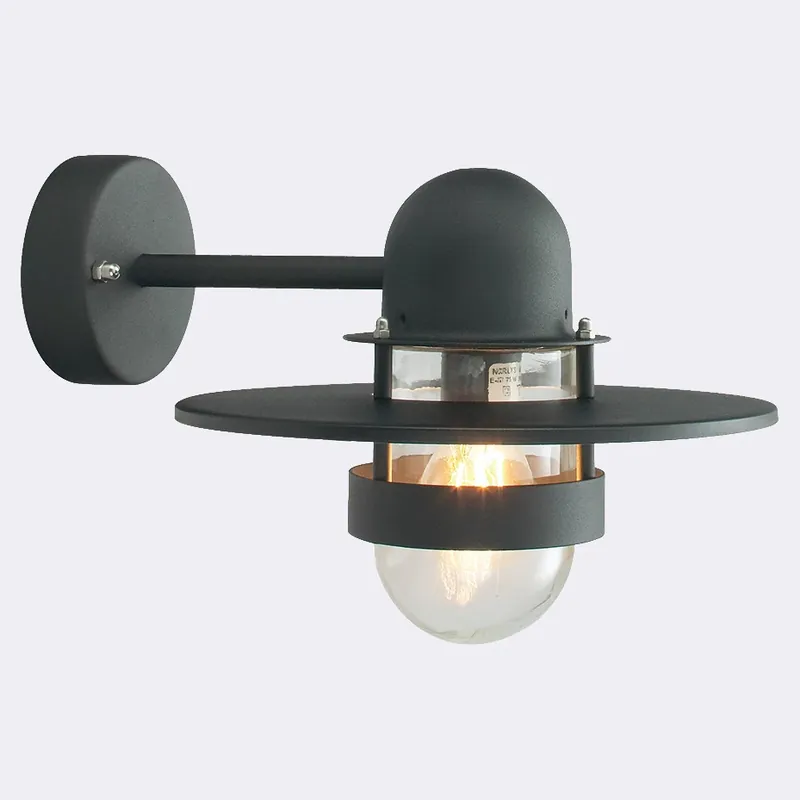Disponibil imediat Lampă de perete pentru exterior BERGEN 270B E27 Negru 9005 Norlys