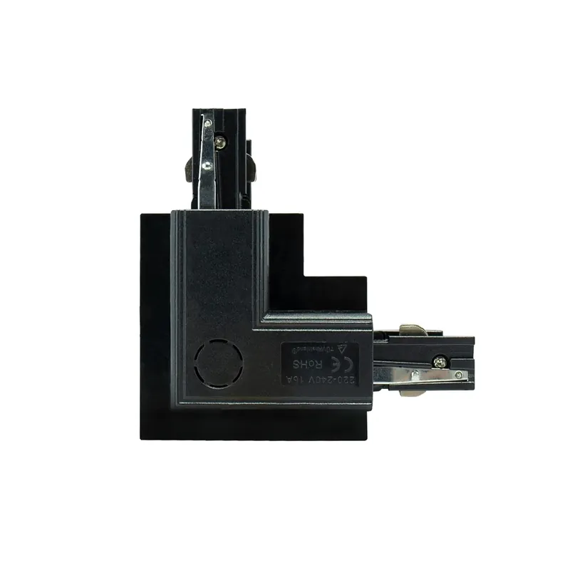 Conector încastrat dreapta L pentru bare Eurostandard - EUTRAC - Black Spectrum L-R Plată sigură