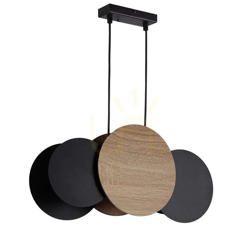 Lampă suspendată Sigma TOLA 3xE27 negru stejar 41093 Livrare rapidă