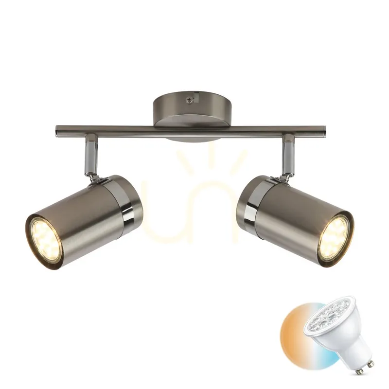 Argintiu Modern Palmoni GU10 2-Point Spotlight Super ofertă
