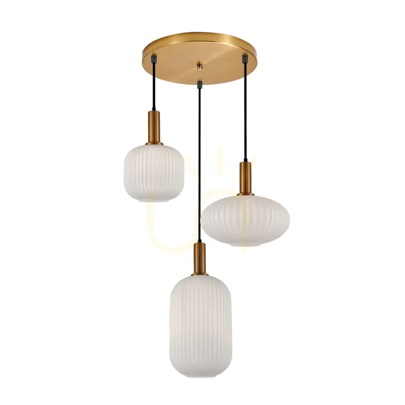 Gold Della E27 Lampă suspendată în 3 puncte. Plată sigură