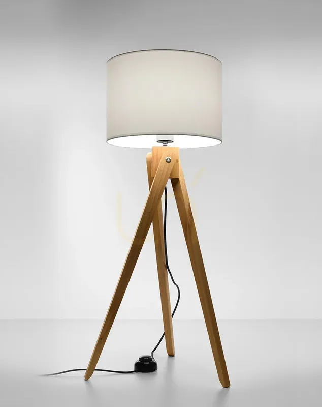 Discount Lampă de podea LEGNO 1 lemn natural Sollux