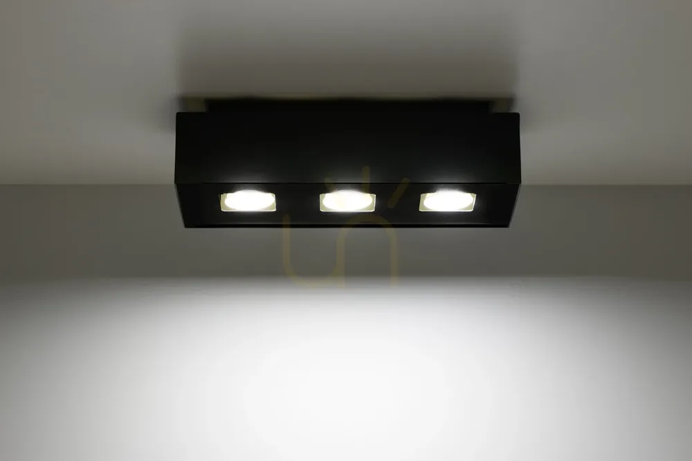 Plafond MONO 3 negru Sollux Ultima șansă