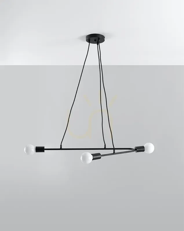 Lampă suspendată ASTRAL 3 negru Sollux Disponibil imediat