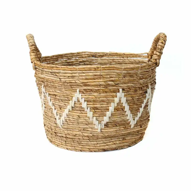 Coș de Răchită The Banana Alb Natural L Baskets 42x42x31 cm Ieftin