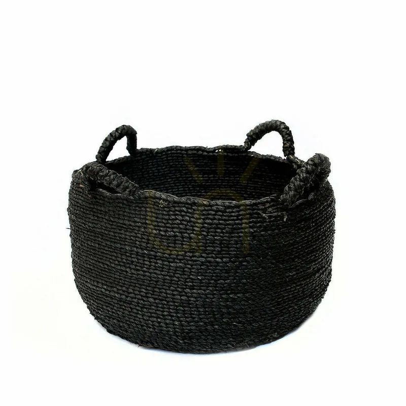 Doar azi Coș de răchită negru Les Quatre Mains Baskets M 52 cm