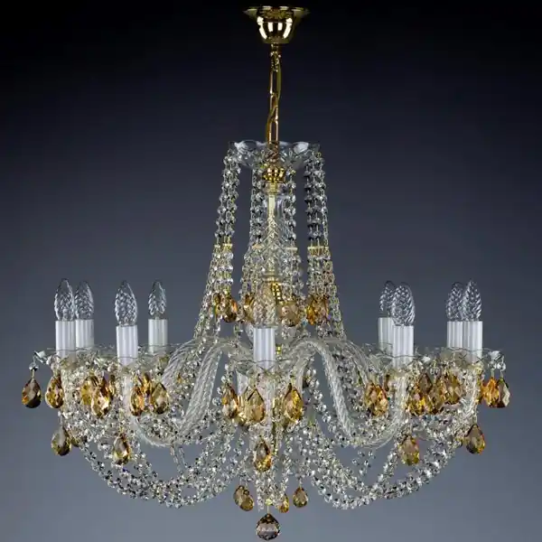 Candelabru cristal Bohemia 10 brate, diam.75cm ANDULA X. 8003 CE Noutate