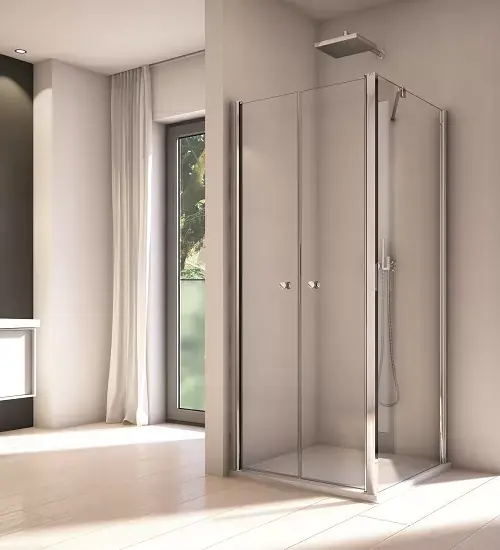 Cabina de dus dreptunghiulara, cu usi batante, crom lucios, Ronal Solino SOL2+SOLT2 Ofertă exclusivă