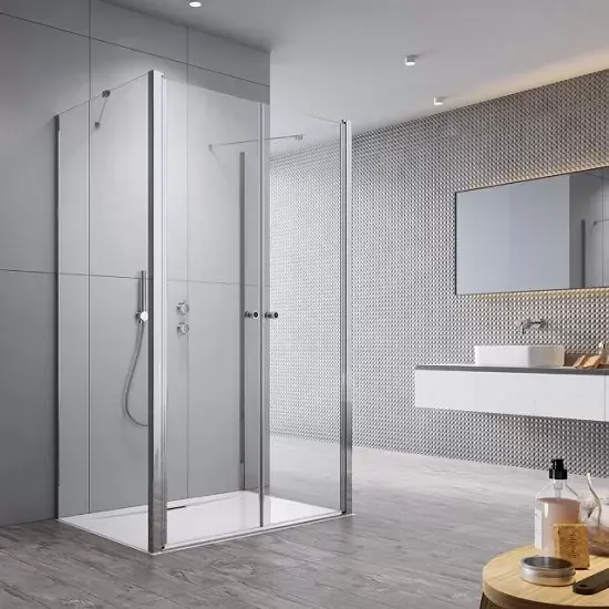 Cabina de dus rectangulara 3 laturi, cu usi batante, crom lucios, Radaway seria Eos DWD+2S Ofertă exclusivă