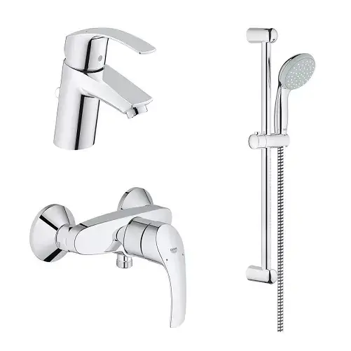 Set 3 in 1 Eurosmart baterie dus S lavoar S Size dus si set de dus Tempesta 100 Grohe 33265002+33555002+27853001 Cumpără online
