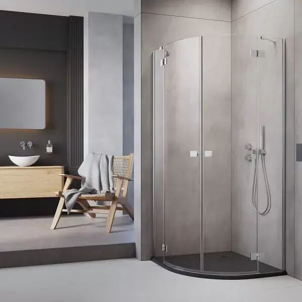 Cabina de dus semirotunda, cu usi pivotante, crom lucios, Radaway Essenza PDD Promoție
