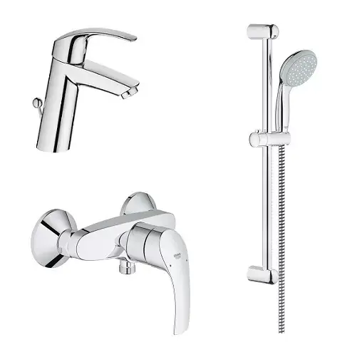 Set 3 in 1 Eurosmart baterie dus M lavoar M Size dus si set de dus Tempesta100 Grohe 23322001+33555002+27853001 Comandă acum