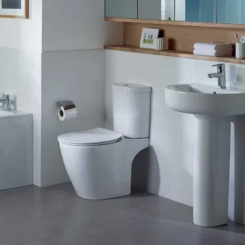 Retur ușor Set vas WC cu functie de bideu si rezervor alimentare inferioara ARC, IDEAL STANDARD seria CONNECT E781801+E785601