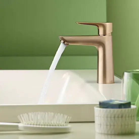 Baterie lavoar monocomanda 110, fara ventil, bronz satinat (brushed bronze), Hansgrohe Talis E 71712140 Super ofertă