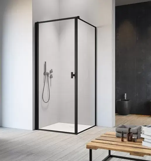 Cabina de dus rectangulara, cu usa batanta, negru mat, Radaway Nes 8 Black KDJ I Frame Livrare rapidă