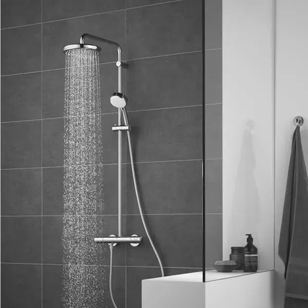 Reducere extra Sistem de dus fix si mobil, cu baterie termostatata, Grohe Tempesta Cosmopolitan System 250 26670000