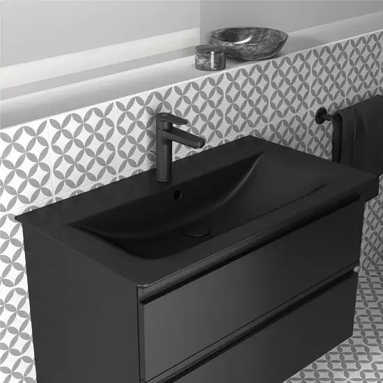 Promoție Lavoar suspendat dreptunghiular, negru mat, Ideal Standard Connect Air Vanity
