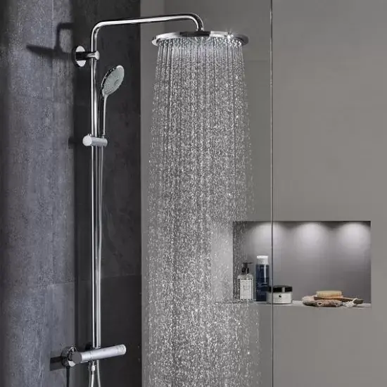Reducere Sistem de dus fix si mobil, cu baterie termostatata, crom, Grohe Euphoria System 310 26075001