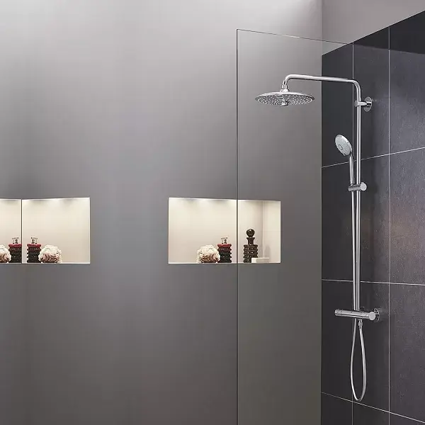 Sistem de dus fix si mobil, cu baterie termostatata, crom, Grohe Euphoria New 260 27296003 Promoție