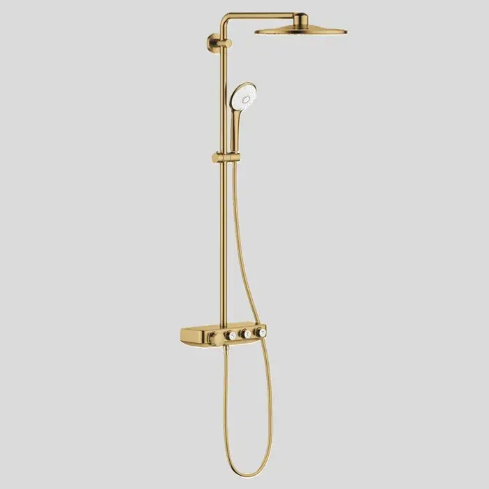 Sistem de dus cu baterie termostatata, auriu mat (brushed cool sunrise), Grohe Euphoria SmartControl System 310 Duo 26507GN0 Popular