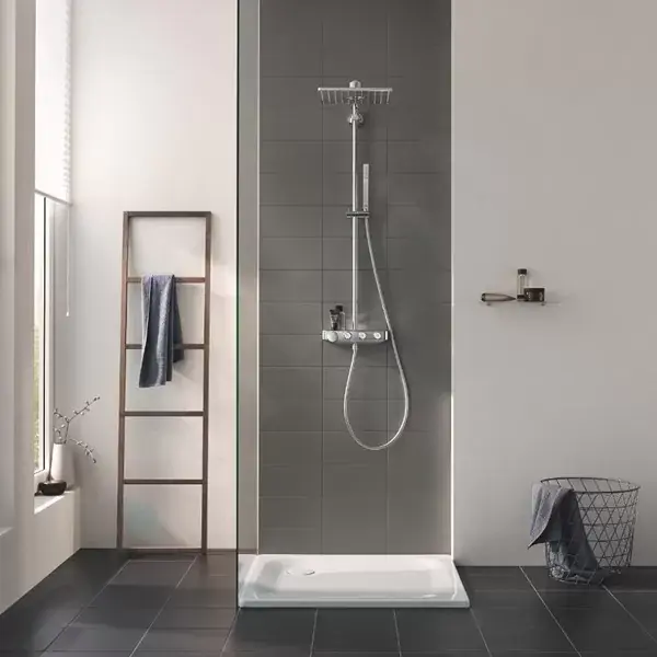 Sistem de dus cu baterie termostatata, alb-crom, Grohe Euphoria SmartControl System 310 Duo Cube 26508LS0 Preț redus