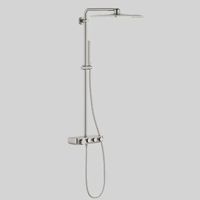 Sistem de dus cu baterie termostatata, crom mat (supersteel), Grohe Euphoria SmartControl System 310 Duo Cube 26508DC0 Preț mic
