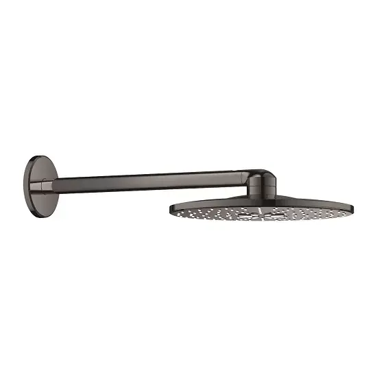 Set para de dus fixa 2 jet, cu brat 430 mm, antracit lucios (hard graphite), Grohe Rainshower 310 SmartActiv 26475A00 Plată securizată