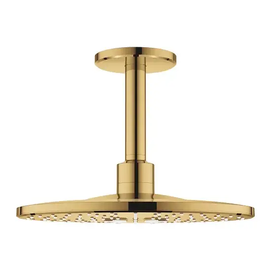 Reduceri Set para de dus fixa cu brat 142 mm, auriu lucios (cool sunrise), Grohe Rainshower SmartActiv 310 26477GL0
