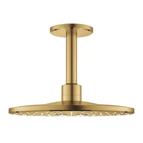 Vezi acum Set para de dus fixa cu brat 142 mm, auriu mat (brushed cool sunrise), Grohe Rainshower SmartActiv 310 26477GN0