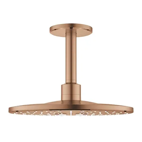 Set para de dus fixa cu brat 142 mm, cupru mat (brushed warm sunset), Grohe Rainshower SmartActiv 310 26477DL0 Chilipir