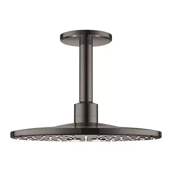 Set para de dus fixa cu brat 142 mm, antracit lucios (hard graphite), Grohe Rainshower SmartActiv 310 26477A00 Preț mic