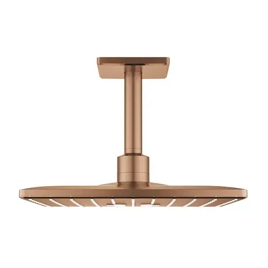 Preț redus Set para de dus fixa cu brat 142 mm, cupru mat (brushed warm sunset), Grohe Rainshower SmartActiv 310 Cube 26481DL0