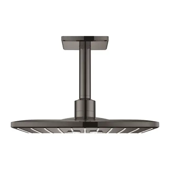 Set para de dus fixa cu brat 142 mm, antracit lucios (hard graphite), Grohe Rainshower SmartActiv 310 Cube 26481A00 Preț redus